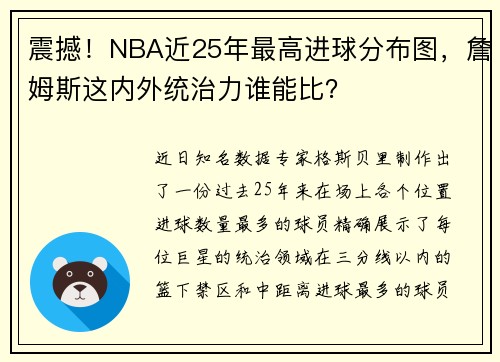 震撼！NBA近25年最高进球分布图，詹姆斯这内外统治力谁能比？